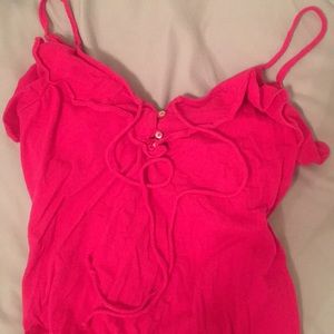 Scrunched pink arizona tank top 🌺